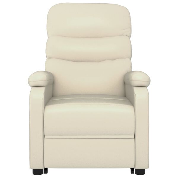 vidaXL Fauteuil de massage Blanc cr&egrave;me Similicuir