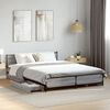 vidaXL Cadre de lit avec tiroirs sans matelas sonoma gris 135x190 cm