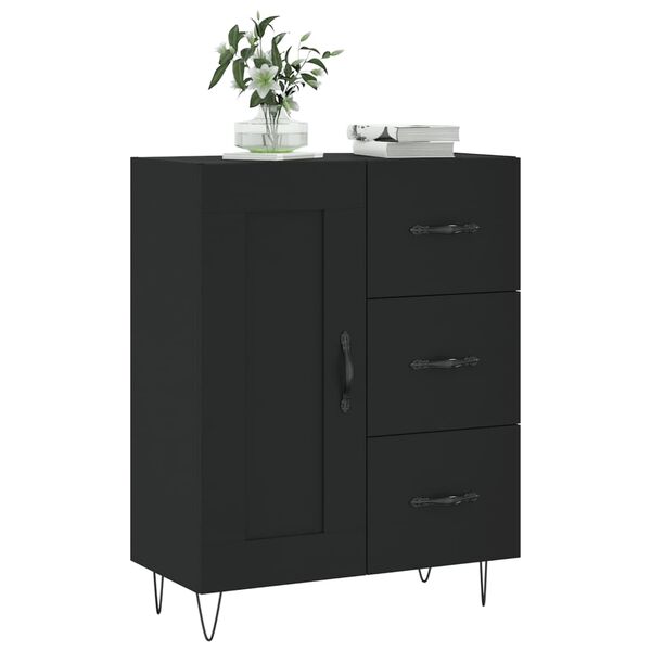vidaXL Buffet noir 69,5x34x90 cm bois d'ingénierie
