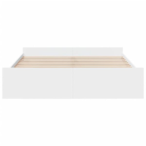 vidaXL Cadre de lit avec tiroirs sans matelas blanc 180x200 cm