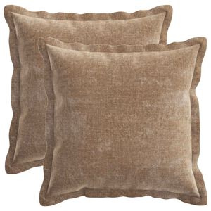 vidaXL Housse de coussin 2 pc HOUTEN Marron 30 x 30 cm Tissu Chenille