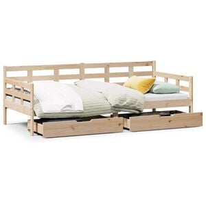 vidaXL Lit de jour avec tiroirs sans matelas 80x200 cm bois massif