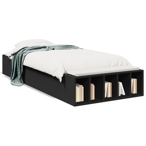 vidaXL Cadre de lit sans matelas noir 75x190 cm