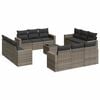 vidaXL Salon de jardin avec coussins 13 pcs gris r&eacute;sine tress&eacute;e