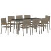 vidaXL Ensemble de salle &agrave; manger pour jardin 9 pcs Gris polyrotin