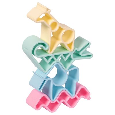 dëna Ensemble de jouets en silicone en forme d'animaux Pastel 4 pcs