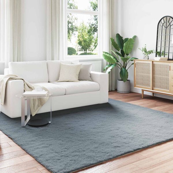vidaXL Tapis en Fourrure Synth&eacute;tique de Lapin Olite Anthracite