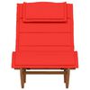 vidaXL Chaise longue &agrave; bascule avec coussin en bois massif d'acacia