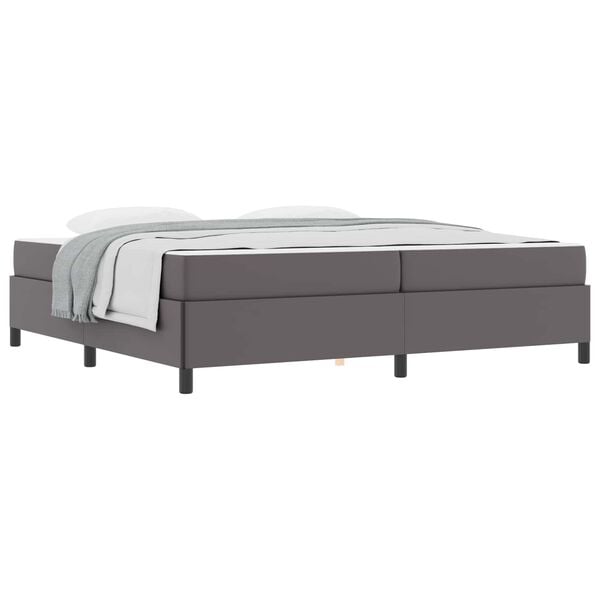 vidaXL Cadre de lit avec matelas Gris 200 x 200 cm tissu