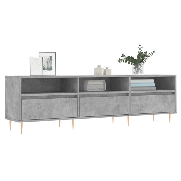 vidaXL Meuble TV gris b&eacute;ton 150x30x44,5 cm bois d'ing&eacute;nierie