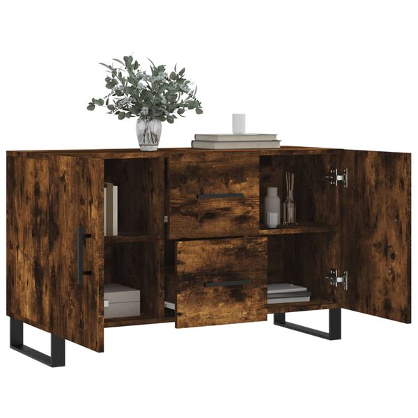 vidaXL Buffet ch&ecirc;ne fum&eacute; 100x36x60 cm bois d'ing&eacute;nierie