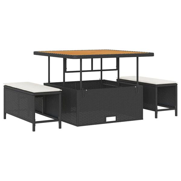 vidaXL Ensemble de canapé de jardin 11 pcs Noir polyrotin