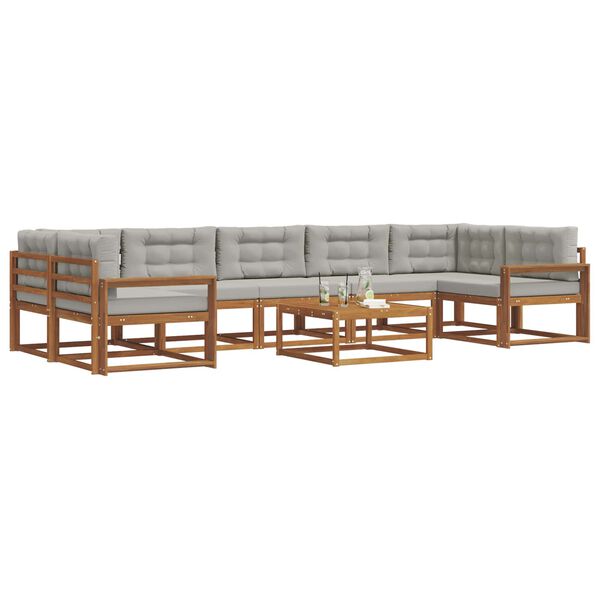 vidaXL Ensemble de canap&eacute;s d'ext&eacute;rieur 8 pcs Gris Naturel et Clair