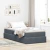 vidaXL Lit avec rangement et matelas Gris fonc&eacute; 90 x 190 cm Velours