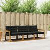 vidaXL Ensemble de canap&eacute;s d'ext&eacute;rieur 3 pcs Naturel et Noir