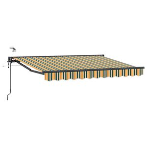 vidaXL Auvent r&eacute;tractable &eacute;lectrique Vert, Jaune, Anthracite 3 x 2,5 m