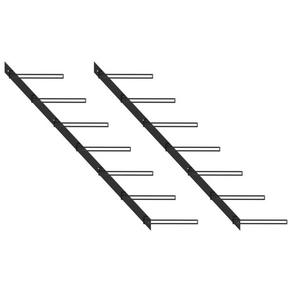 vidaXL Casiers à bouteilles muraux pour 14 bouteilles 2 pcs Noir Métal