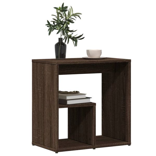 vidaXL Tables d'appoint 2 pcs ch&ecirc;ne marron 50x30x50 cm bois ing&eacute;nierie