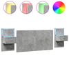 vidaXL T&ecirc;te de lit avec armoires gris b&eacute;ton 160 cm bois d'ing&eacute;nierie