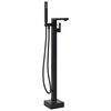 vidaXL Robinet de baignoire sur pied Noir Acier inoxydable 90 cm