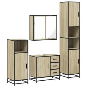 vidaXL Ensemble de meubles de salle de bain 4 pcs ch&ecirc;ne sonoma
