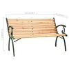 vidaXL Banc de jardin 123 cm fonte et bois de sapin massif