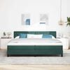 vidaXL Lit &agrave; ressorts avec matelas Vert fonc&eacute; 200 x 200 cm Velours