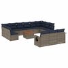 vidaXL Ensemble de canap&eacute; de jardin 14 pcs avec coussins gris r&eacute;sine tress&eacute;e