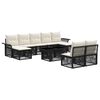 vidaXL Ensemble de canap&eacute; de jardin 10 pc Noir et blanc cr&egrave;me