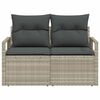vidaXL Canapé de jardin avec coussin 120 x 62 x 69 cm polyrotin