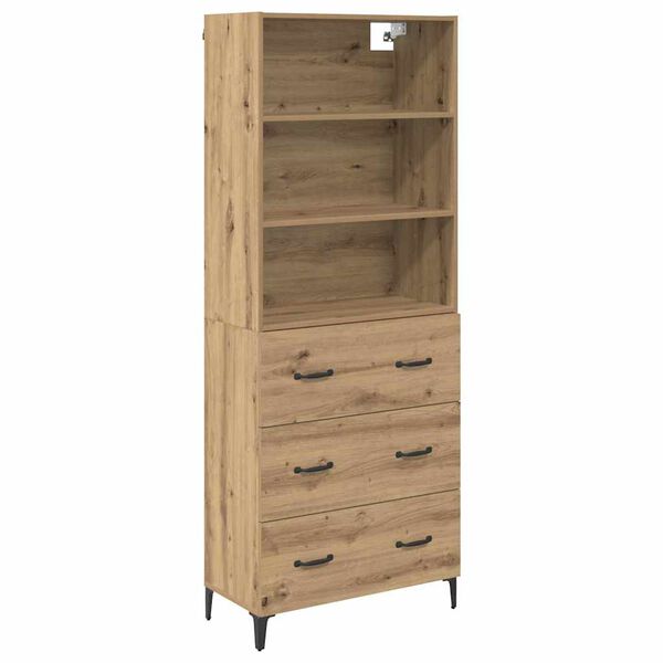 vidaXL Haut Armoire avec tiroir Ch&ecirc;ne artisanal 69,5 x 34 x 180 cm