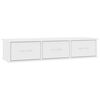 vidaXL &Eacute;tag&egrave;re murale avec tiroirs Blanc 88x26x18,5 cm bois ing&eacute;nierie