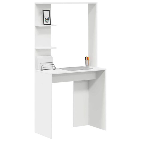 vidaXL Bureau Blanc 78,5 x 37 x 154,5 cm Bois d'ingénierie