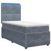 vidaXL Lit boxspring LED avec matelas Gris fonc&eacute; 100 x 200 cm Velours