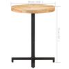 vidaXL Table de bistro Ronde Ø60x75 cm Bois de manguier brut