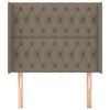 vidaXL Tête de lit avec oreilles Taupe 103x16x118/128 cm Tissu