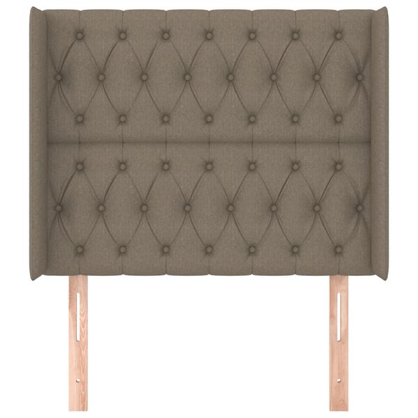 vidaXL Tête de lit avec oreilles Taupe 103x16x118/128 cm Tissu