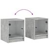 vidaXL Table de chevet avec porte en verre gris b&eacute;ton 35x37x42 cm