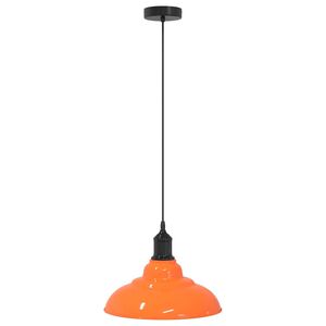 vidaXL Lampe suspendue r&eacute;glable hauteur E27 orange brillant m&eacute;tal