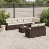 vidaXL Salon de jardin avec coussins 9 pcs marron r&eacute;sine tress&eacute;e