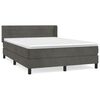 vidaXL Sommier &agrave; lattes de lit et matelas Gris fonc&eacute; 140x200cm Velours