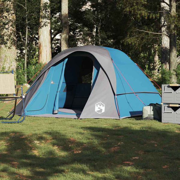 vidaXL Tente de camping de cabine 4 personnes bleu imperméable