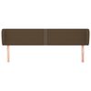 vidaXL T&ecirc;te de lit avec oreilles Marron fonc&eacute; 183x23x78/88 cm Tissu