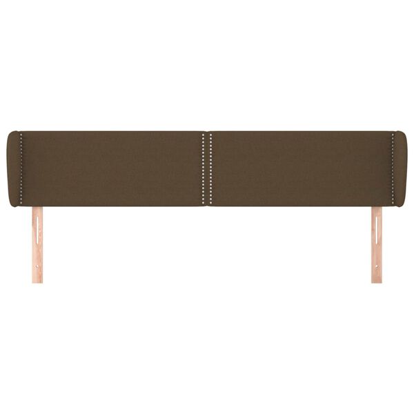 vidaXL T&ecirc;te de lit avec oreilles Marron fonc&eacute; 183x23x78/88 cm Tissu