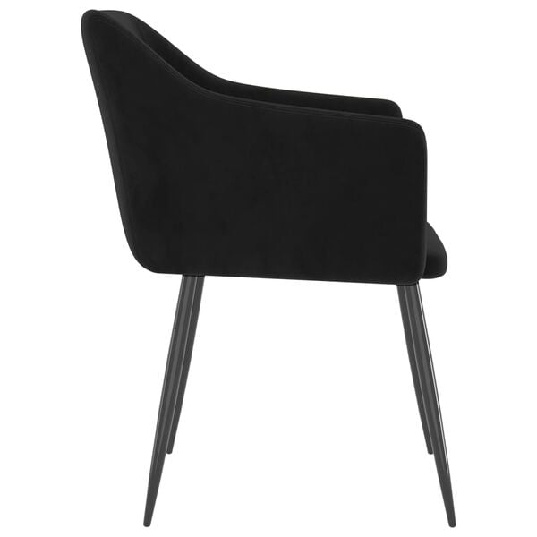 vidaXL Chaises &agrave; manger lot de 2 Noir Velours