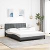 vidaXL Cadre de lit sans matelas Hanko gris fonc&eacute; 160x200 cm tissu
