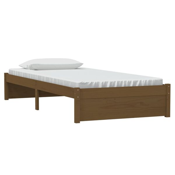 vidaXL Cadre de lit sans matelas marron miel bois massif 90x200 cm