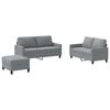 vidaXL Ensemble de canap&eacute;s 3 pcs avec coussins Gris clair Tissu