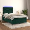 vidaXL Sommier &agrave; lattes de lit matelas et LED Vert fonc&eacute; 120x200 cm