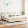 vidaXL Sommier &agrave; lattes de lit avec matelas Cr&egrave;me 180x200 cm Tissu
